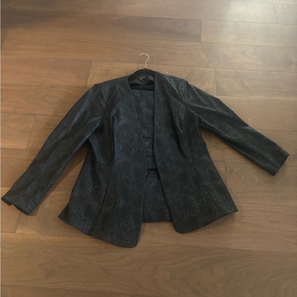 Black Snake skin look Peplum  Suit Jacket - Picture 4 of 4